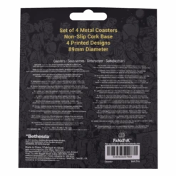 Fallout Set Of Four Metal Drinks Coasters -JustGeek Online Shop B FLT96 Pack Back Trans