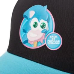 Sonic The Hedgehog Ice Cream Logo Black & Blue Snapback -JustGeek Online Shop SonicSummer IceCream BlackCap 4 v2