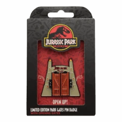 Jurassic World Jurassic Park Gates Hinged Pin Badge -JustGeek Online Shop UV JP158 Box Front Trans