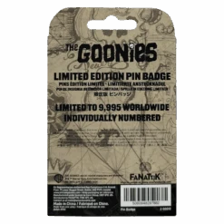 The Goonies 40th Anniversary Never Say Die Pin Badge -JustGeek Online Shop Z GOO12 Pack Back Trans