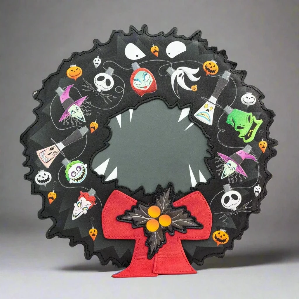 Loungefly Disney Nightmare Before Christmas Figural Wreath Crossbody Bag 1 Loungefly Disney Nightmare Before Christmas Figural Wreath Crossbody Bag